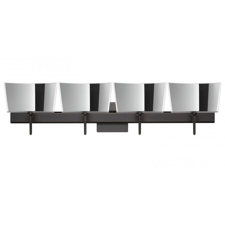 Besa Lighting Besa Groove Wall With SQ Canopy 4SW Mirror-Frost Bronze 4x5W LED 4SW-6773MR-LED-BR-SQ